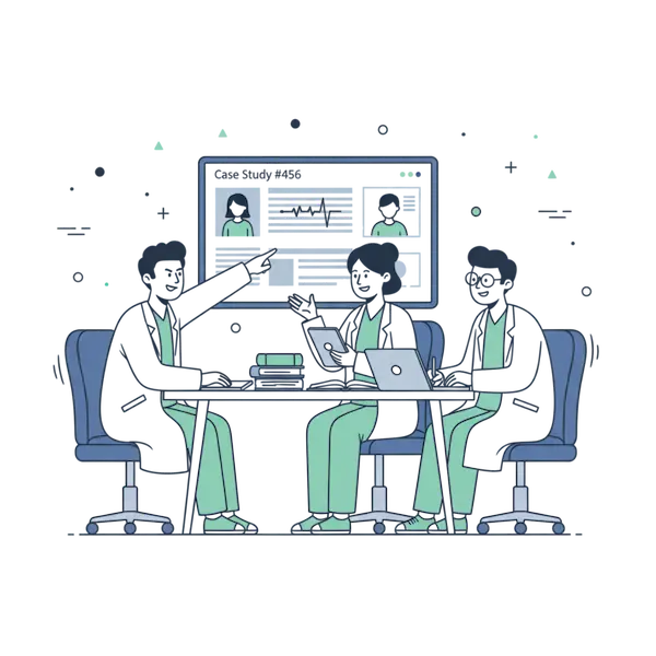 Estudiantes de medicina estudiando y preparándose para el examen ENARM